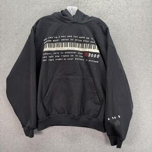 Andre 3000 Hoodie Mens Large Black Cactus Track 3 Piano Graphic Pullover Rap